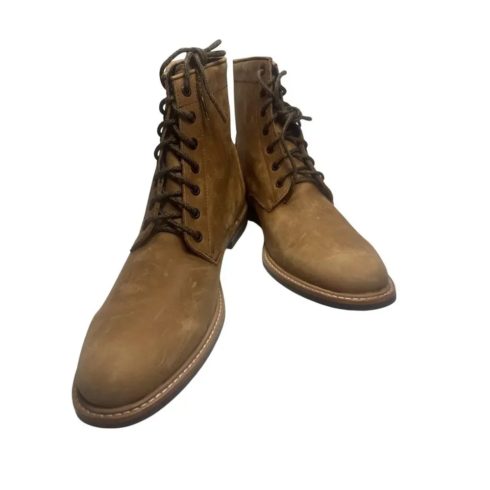 Nisolo Andres All-Weather Boot Men 12.5 Tobacco Brown Nubuck NEW IN BOX